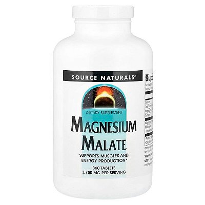 Magnésio Malate 3750 miligramas 360 Tabletes Source Naturals