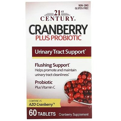 Probiótico Cranberry Plus 60 Comprimidos 21st Century