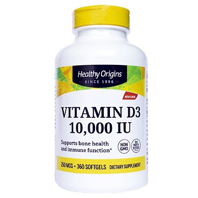 Vitamina D3 10.000 ui 360 Softgels Healthy Origins