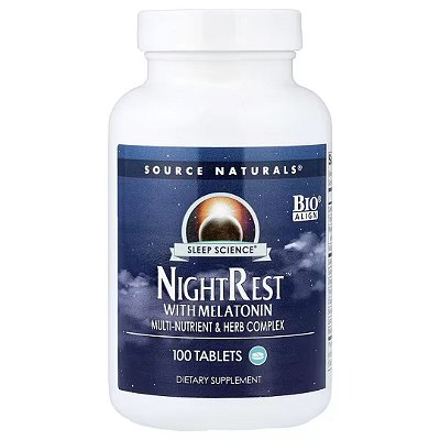 NightRest com Melatonina 100 Tabletes Source Naturals