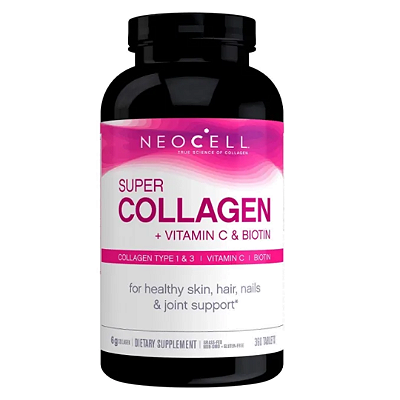Super Collagen, Colágeno Tipo I e III com Vitamina C e Biotina 360 Tabletes Neocell