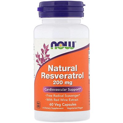 Natural Resveratrol 200mg 60 caps Now Foods