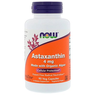 Astaxantina 4mg 90 Cápsulas Now Foods