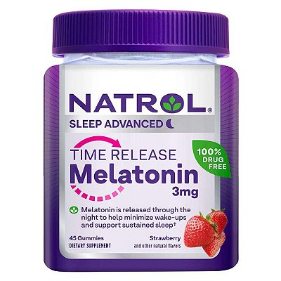Melatonina 3mg Time Release 45 Gummies Natrol