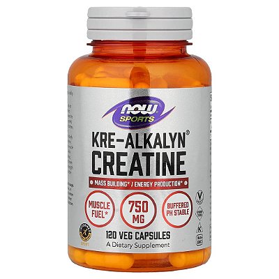 Creatina 750mg Kre-Alkalyn 120 Cápsulas Now Foods