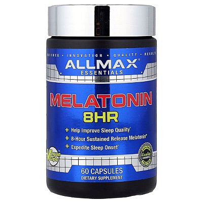 Melatonina 8 Horas, 60 Cápsulas Allmax