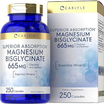 Bisglicinato De Magnésio Quelato 665mg, 250 Cápsulas Carlyle