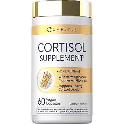 Cortisol Supplement Ashwagandha e Magnésio, 60 Cápsulas Carlyle