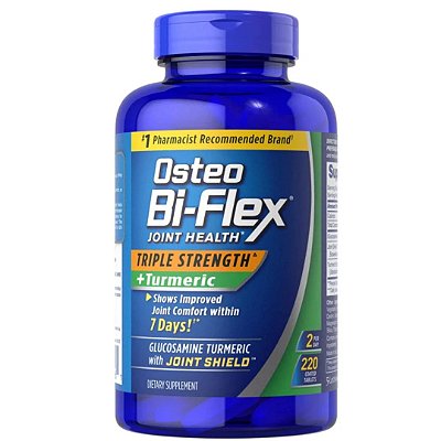 Glucosamina Triple Strength Plus Curcuma, 220 Cápsulas Osteo Biflex