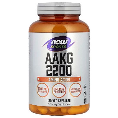 AAKG 2200 Amino Ácidos, 180 Cápsulas Now Foods