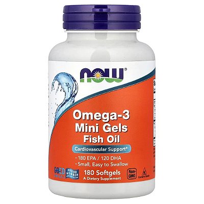 Omega-3 180 EPA / 120 DHA, 180 Capsulas Mini Géis Now Foods