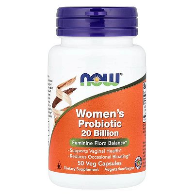 Probiótico para Mulheres, 20 Bilhões, 50 Cápsulas Now Foods