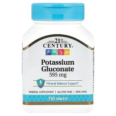 Gluconato de Potássio, 595mg, 110 Comprimidos, 21st Century