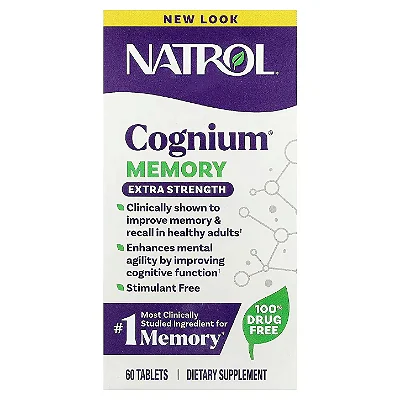 Cognium 100mg, 60 Tabletes, Memória e Concentração - Natrol