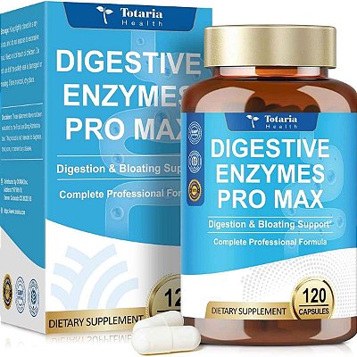 Enzimas Digestivas 25 em 1, 1000mg, 120 Cápsulas, com Vinagre de Maçã e Probióticos - Totaria Health