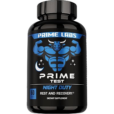 Prime Test Night Duty 60 Caplets, Fórmula Noturna com Tongkat Ali e Melatonina - Prime Labs