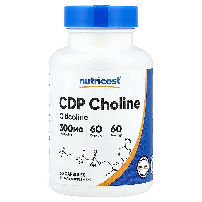 CDP-Colina Citicolina 300mg, 120 Cápsulas, 120 Doses - Nutricost