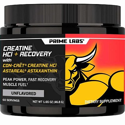 Creatina HCl CON-CRET 750mg com Astaxantina 6mg, 60 Doses, Sem Sabor - Prime Labs