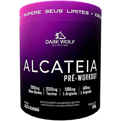Pré-Treino Alcateia 300g, Guaraná e Açaí, com Beta-Alanina e D-Ribose - Dark Wolf Nutrition