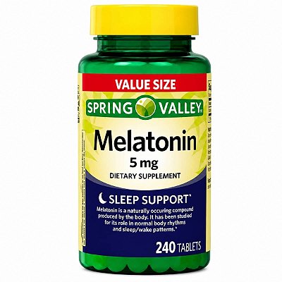 Melatonina 5mg, 240 Tabletes Spring Valley