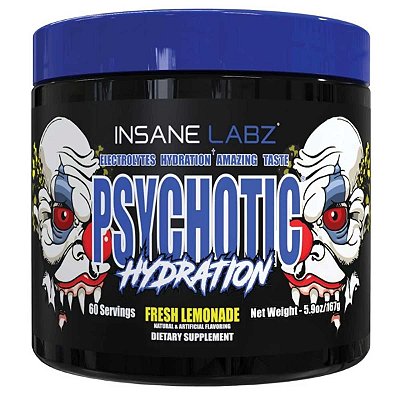 Psychotic Hydration 167g, Fresh Lemonade, Eletrólitos com B12 e OXYGOLD - Insane Labz