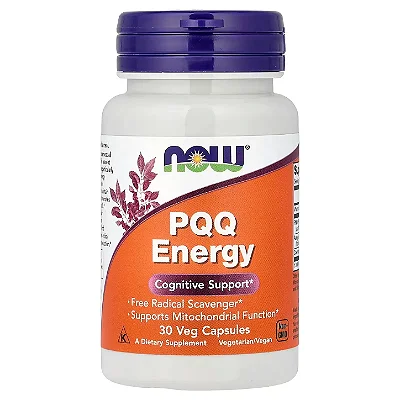 PQQ Energy, 30 Cápsulas, BioPQQ com CoQ10 e Acetil-L-Carnitina NOW Foods