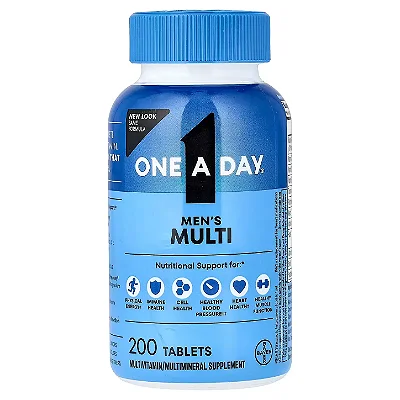 One A Day Multivitamínico para Homens, 200 Comprimidos, 20 Nutrientes Bayer