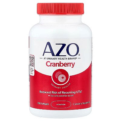 Cranberry, 100 Softgels, Equivalente a 25.000mg de Fruta com Vitamina C - AZO