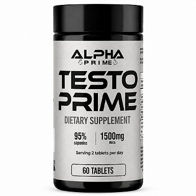 Testo Prime, 60 Tabletes, Maca Peruana 1.500mg e Tribulus 95% Saponinas - Alpha Prime