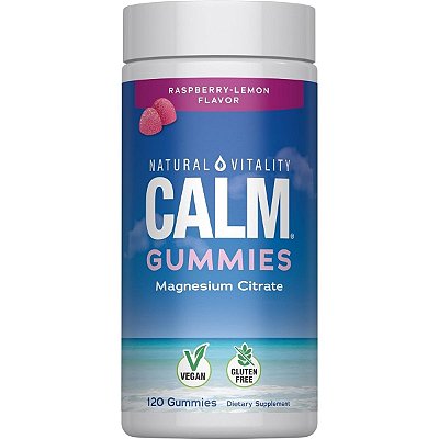 Calm Magnesium Gummies, 330mg de Magnésio Citrato, Raspberry Lemon, 120 Unidades