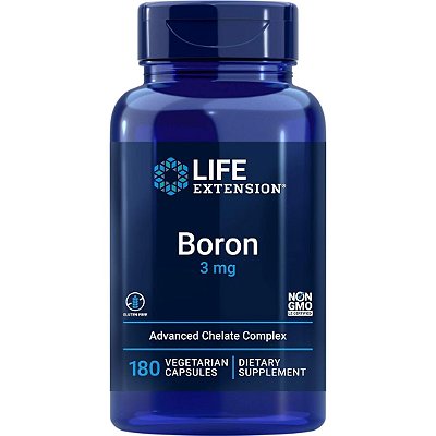 Boro 3mg com Vitamina B2, 180 Cápsulas - Life Extension