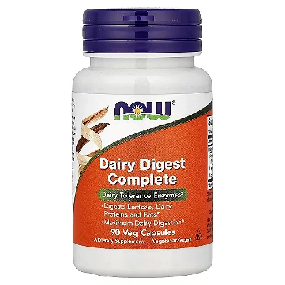 Dairy Digest Complete, Lactase + Protease + Lipase, 90 caps - NOW Foods