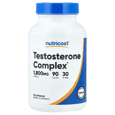 Testosterone Complex, 1800mg, Zinco Magnésio e Vitamina B6, 90 Cápsulas - Nutricost
