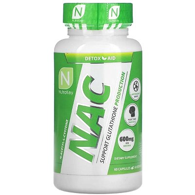 Nac 600mg, 60 Cápsulas Importado Nutrakey