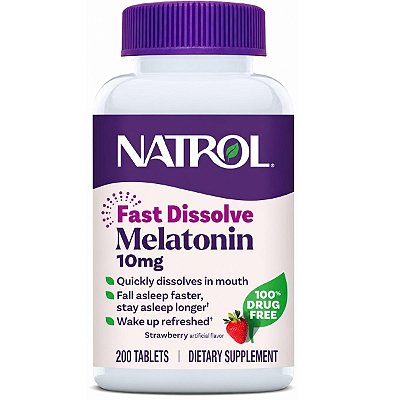 Melatonina 10mg Fast Dissolve Sublingual 200 Tabletes - Natrol