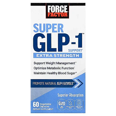 Super GLP-1 Support Extra Strength com Cromo e Eriomin 60 Cápsulas - Force Factor