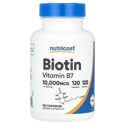 Biotina 10.000mcg 120 Cápsulas, Nutricost