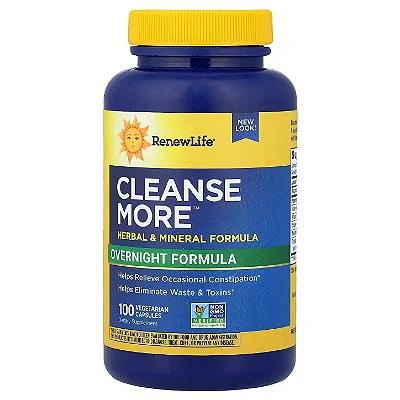 Cleanse More Fórmula Noturna para o Intestino 100 Cápsulas - Renew Life