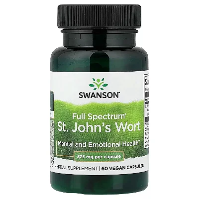 Erva de São João 375mg 60 Cápsulas Veganas - Swanson