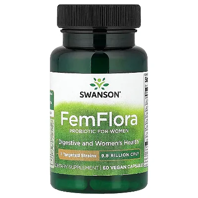 FemFlora Probiótico para Mulheres 9,8 Bilhões UFC 60 Cápsulas Veganas - Swanson