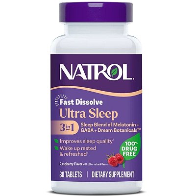Ultra Sleep Melatonina 5mg + GABA 30 Tabletes Dissolução Rápida - Natrol
