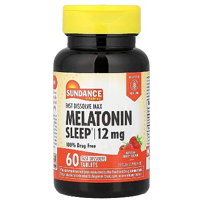 Melatonina 12mg Fast Dissolve Max Sabor Frutas Vermelhas 60 Tabletes - Sundance Vitamins