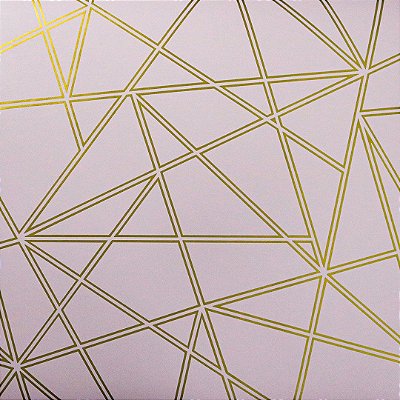 PAPEL DE PAREDE GEOMÉTRICO ROSA E DOURADO 90275