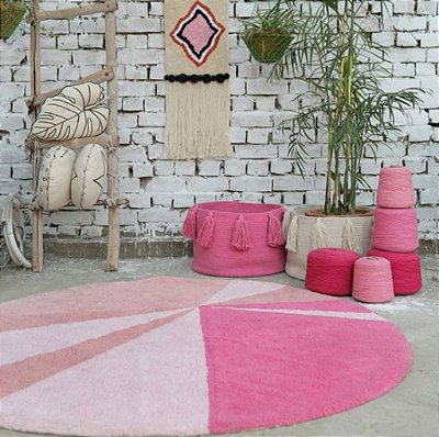 TAPETE INFANTIL 160CM LORENA CANALS GEOMETRICO ROSA