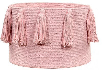 CESTO 30 X 45 X 45 CM LORENA CANALS FRANJAS ( TASSELS) ROSA