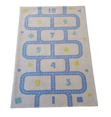 Tapete Quarto Infantil Menino Amarelinha Pista - 0,95 x 1,50