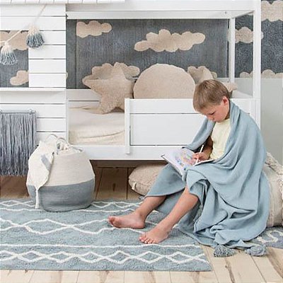 Tapete Infantil 1,20 X 1,60 Lorena Canals Oasis Vintage Azul/Natural