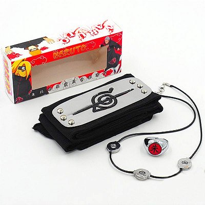 Kit Akatsuki Capa + Bandana + Kisame Aldeia da Névoa Renegada Anime Naruto