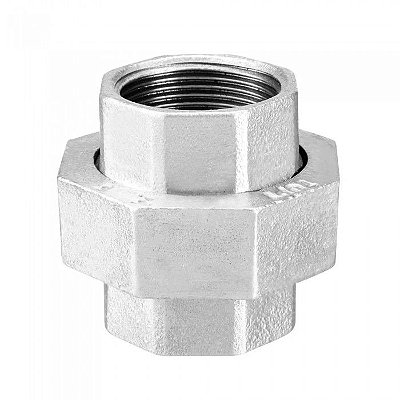 União com assento plano 3/8" - BSP Galvanizado