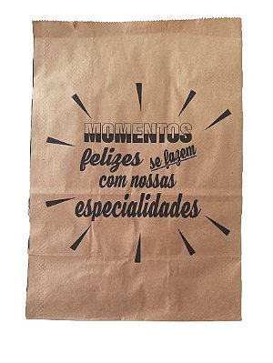 Saco Kraft para Delivery Fast Food 26x14x36 - Impresso Ocubo